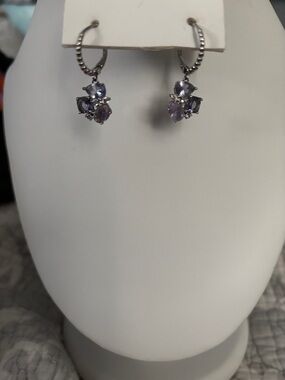 RBP Wildflower Silver collection Earrings with Purple Gem Accents